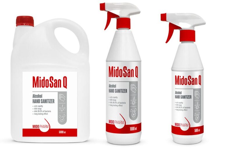 Alcohol hand sanitizer MidoSan Q